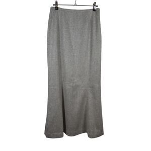 Ron Leal Maxi Skirt Womens 6 Gray Cashmere Blend Made in Canada Flared Hem VTG